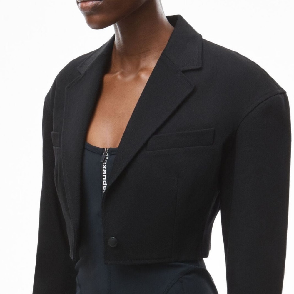 Alexander Wang Cropped Denim Blazer Size 2